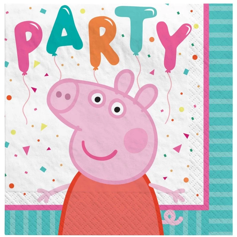 Peppa Pig Small Napkins (Pack of 16) | Peppa Pig Party Supplies