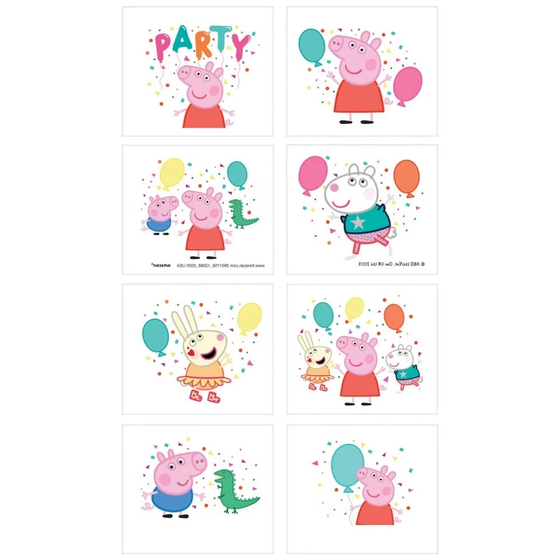 Peppa Pig Tattoos (Set of 8) | Peppa Pig Party Supplies