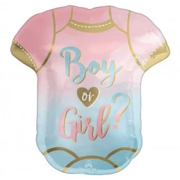 Gender Reveal Boy or Girl Bodysuit Foil Balloon | Gender Reveal Party Supplies