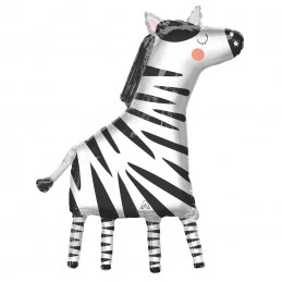 Get Wild Zebra Foil Balloon | Jungle Animals Party Supplies