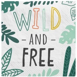 Get Wild Jungle Small Napkins (Pack of 16) | Jungle Animals Party Supplies