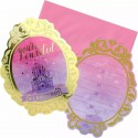 Glitter Disney Princess Party Invitations (Pack of 8)
