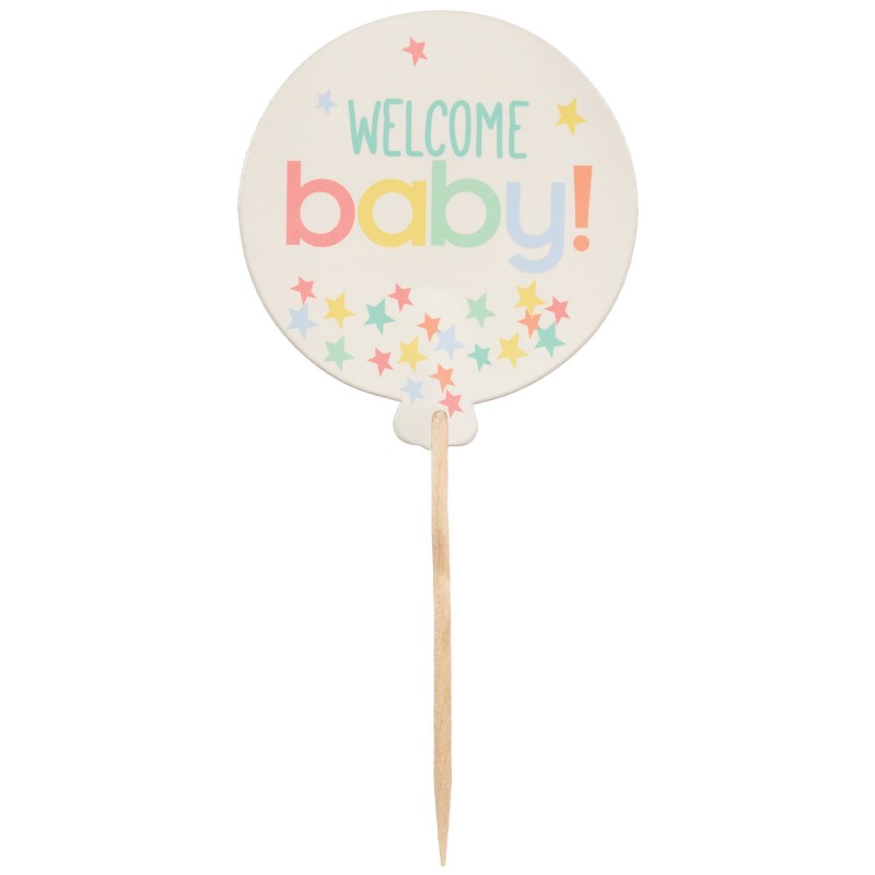 Welcome Baby Cupcake Picks (Set of 24) | Gender Reveal Party Supplies