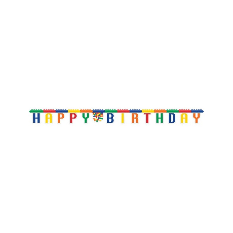 Block Party Happy Birthday Banner | Lego Party Supplies