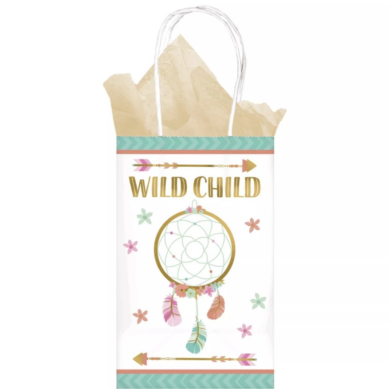 Boho Birthday Girl Kraft Paper Bags (Set of 8) | Boho Birthday Party Supplies