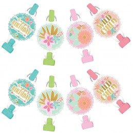 Boho Birthday Girl Blowouts (Pack of 8) | Boho Birthday Party Supplies