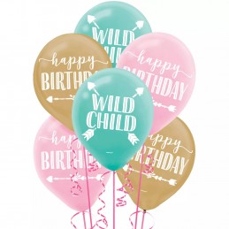 Boho Birthday Girl Latex Balloons (Pack of 15) | Boho Birthday Party Supplies