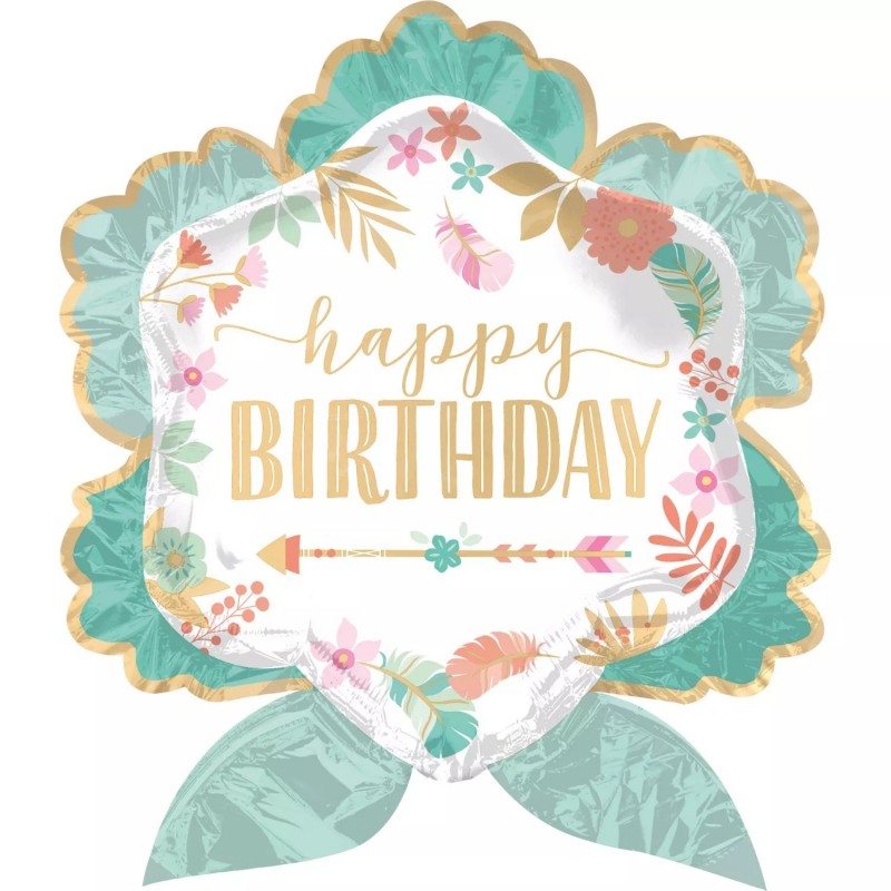 Boho Birthday Girl Giant Foil Balloon | Boho Birthday Party Supplies