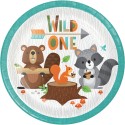 Woodland Animals Wild One Small Plates (Pack of 8)