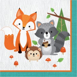 Woodland Animals Large Napkins (Pack of 16) | Woodland Animals Party Supplies