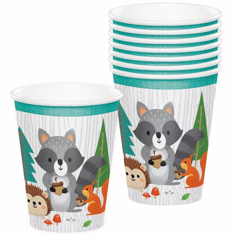Woodland Animals Paper Cups (Pack of 8) | Woodland Animals Party Supplies