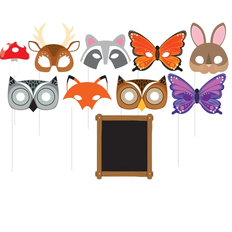 Woodland Animals Photo Booth Props (Set of 10) | Woodland Animals Party  Supplies | Who Wants 2 Party
