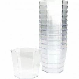 Clear Mini Plastic Hexagon Dessert Cups (Pack of 12)