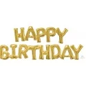 Air-Filled Gold Happy Birthday Letter Balloon Banner