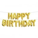 Gold Foil Happy Birthday Balloon Banner (Air Fill)