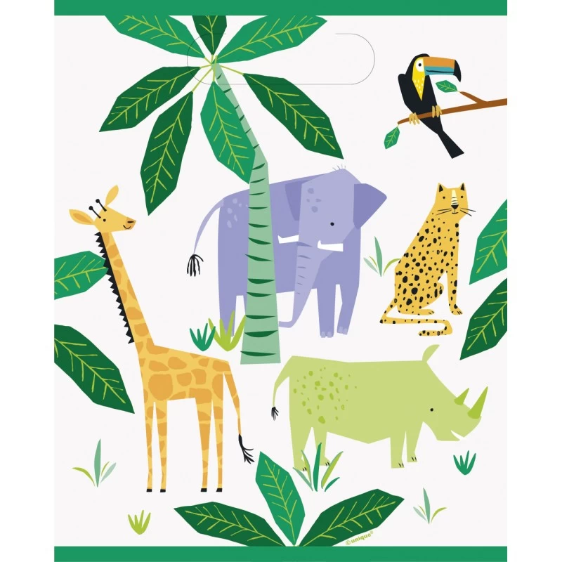 Animal Jungle Party Bags (Pack of 8) | Jungle Animals Party Supplies