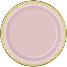 Pastel Pink & Gold Foil Small Plates (Pack of 10)