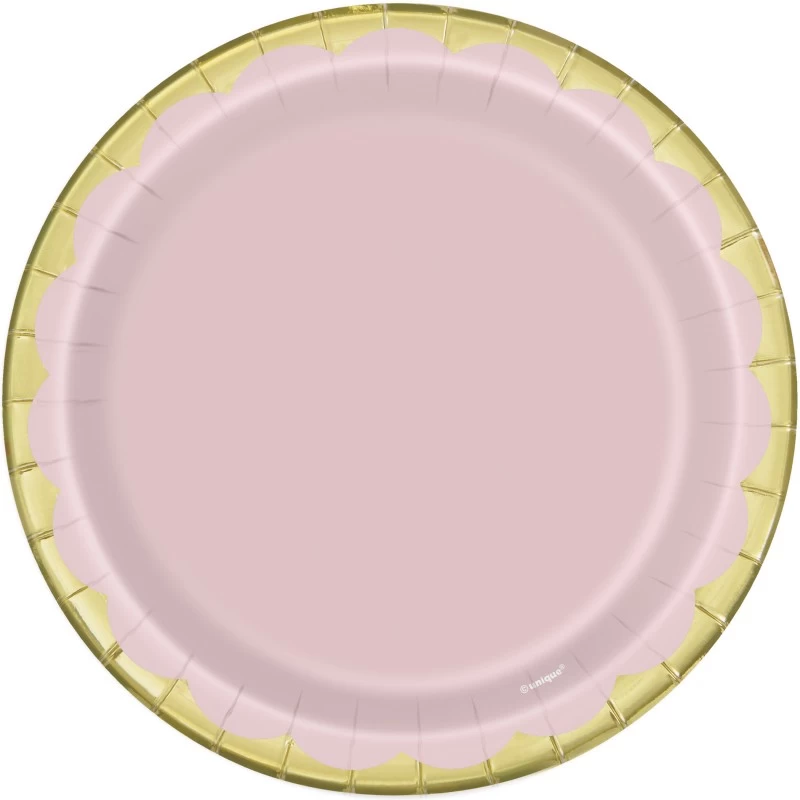 Pastel Pink & Gold Foil Small Plates (Pack of 10)
