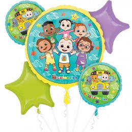CoComelon Balloon Bouquet (Pack of 5) | Cocomelon Party Supplies