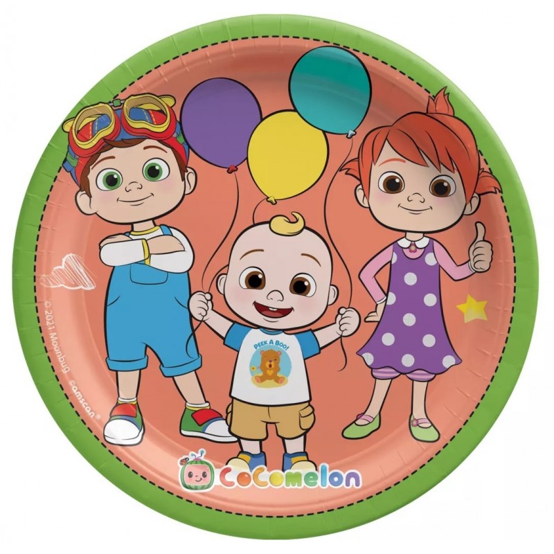 CoComelon Small Paper Plates (Pack of 8) | CoComelon Party Supplies | Who  Wants 2 Party