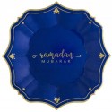 Navy Ramadan Mubarak Paper Plates (Pack of 8)