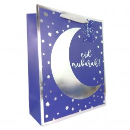 Eid Mubarak Gift Bag - Blue & Silver