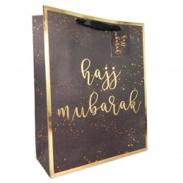 Large Hajj Mubarak Gift Bag - Black & Gold