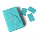 Teal Happy Eid Gift Wrapping Paper & Tag