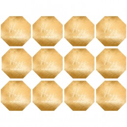 Hajj Mubarak Gold Foil Stickers (Set of 12)