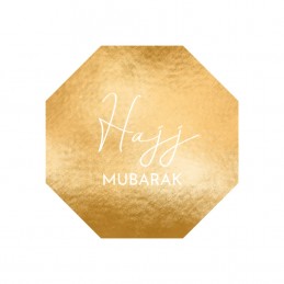 Hajj Mubarak Gold Foil Stickers (Set of 12)