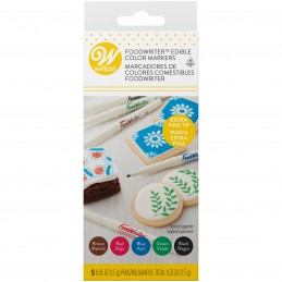 Wilton FoodWriter Extra Fine Colored Edible Markers Pens (Set of 5)