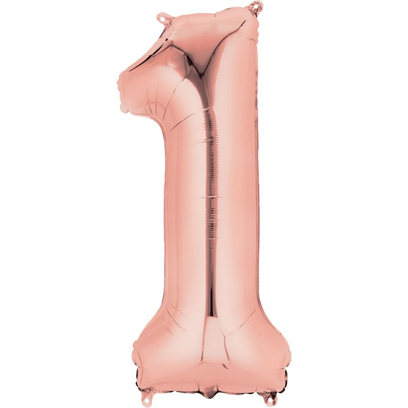 86cm Rose Gold Number Balloon (1) - Inflated