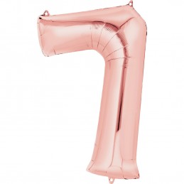 86cm Rose Gold Number Balloon (7) - Inflated