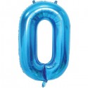 Blue Number 0 Balloon 86cm