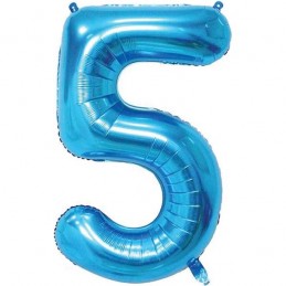 Blue Number 5 Balloon 86cm