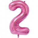 Pink Number 2 Balloon 86cm