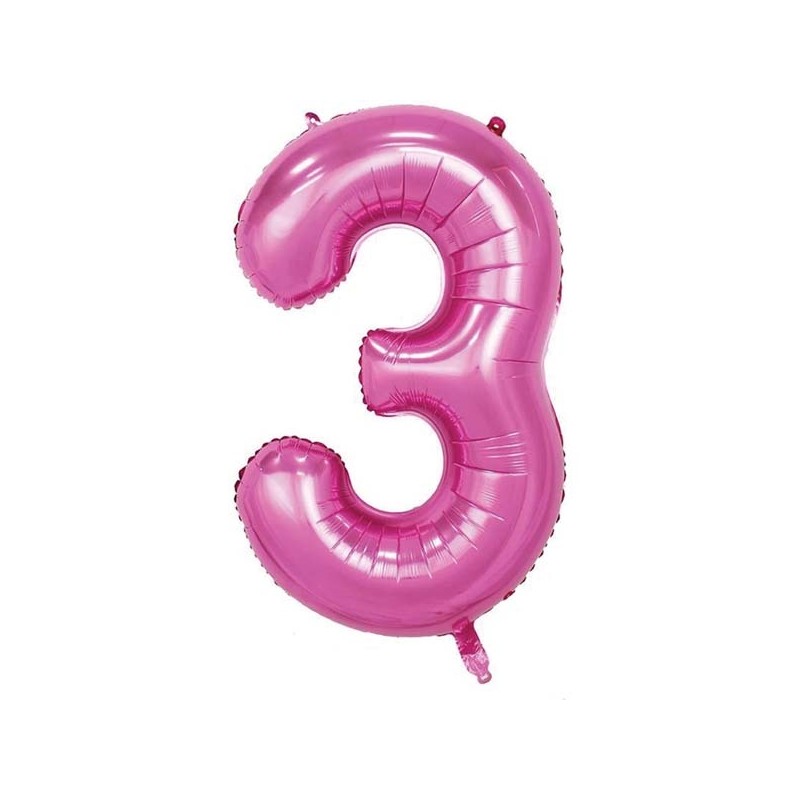 Pink Number 3 Balloon 86cm