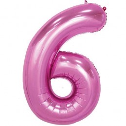 Pink Number 6 Balloon 86cm