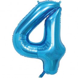 86cm Blue Number Balloon (4) - Inflated