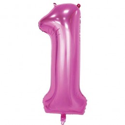 86cm Pink Number Balloon (1) - Inflated