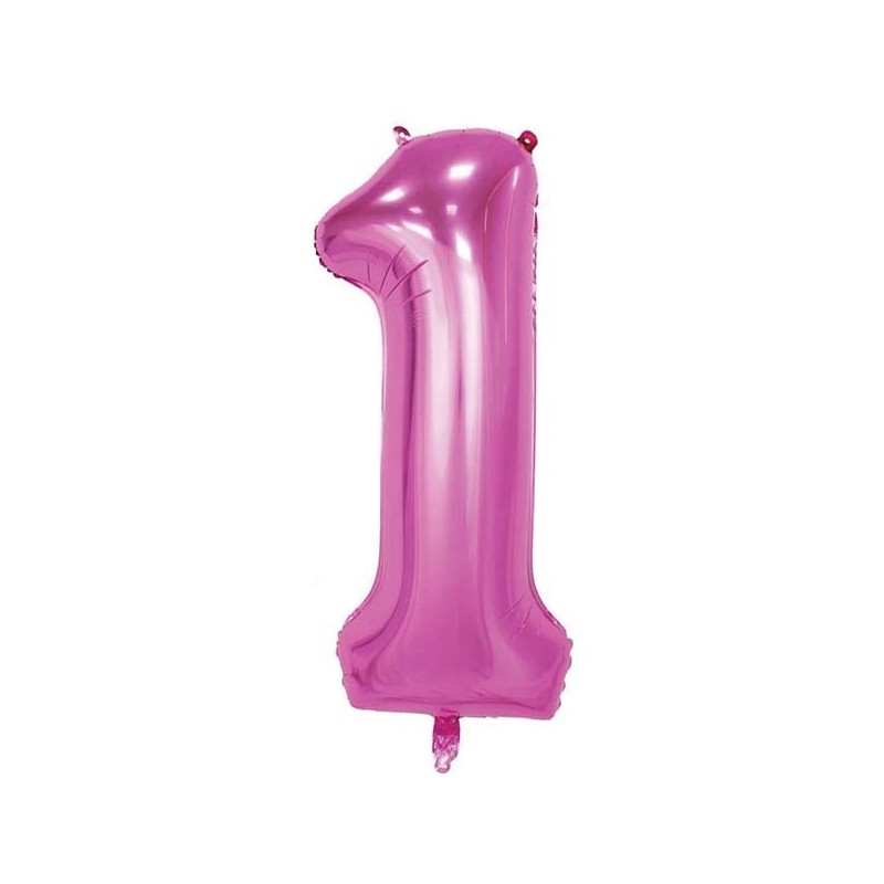 86cm Pink Number Balloon (1) - Inflated