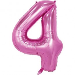 86cm Pink Number Balloon (4) - Inflated