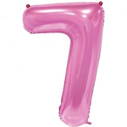 86cm Pink Number Balloon (7) - Inflated