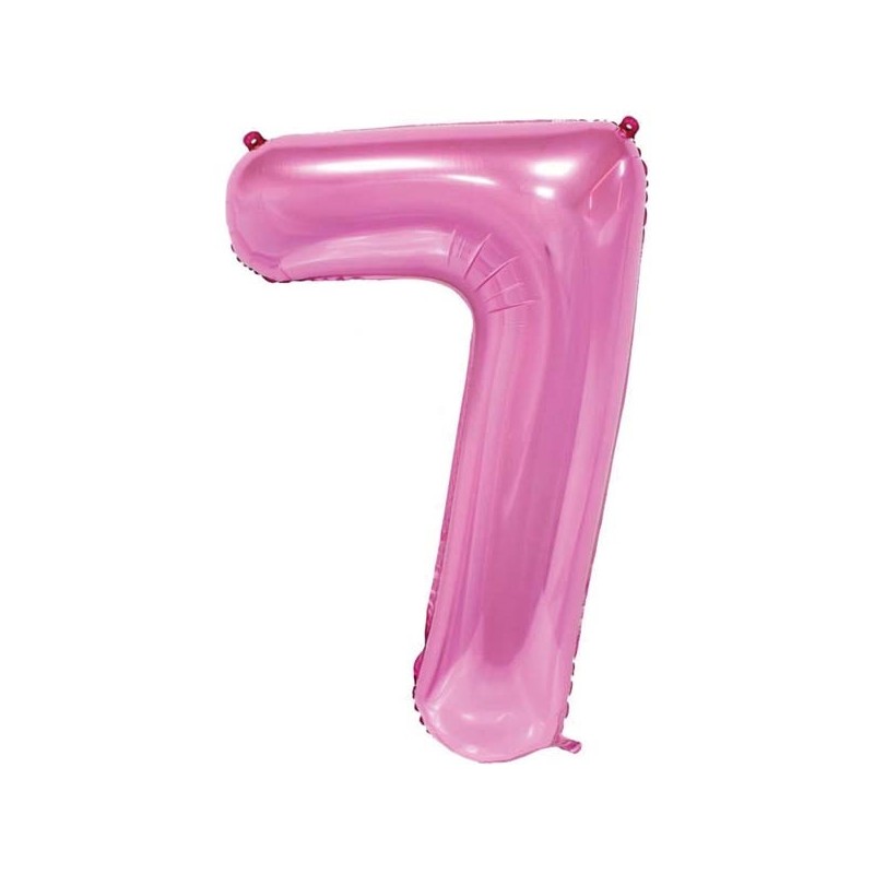 86cm Pink Number Balloon (7) - Inflated