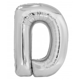 Inflated 86cm Silver Letter Balloon (D) - For Sydney Click & Collect Customers Only