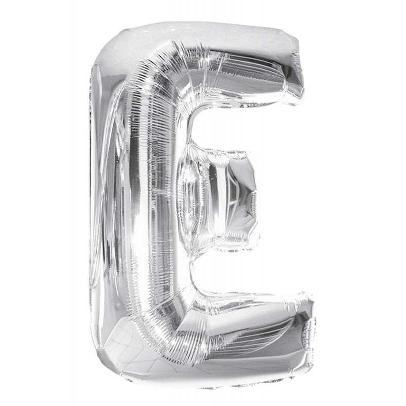 Inflated 86cm Silver Letter Balloon (E) - For Sydney Click & Collect Customers Only