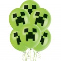 Inflated Creeper Minecraft 8 Latex Balloon Bouquet