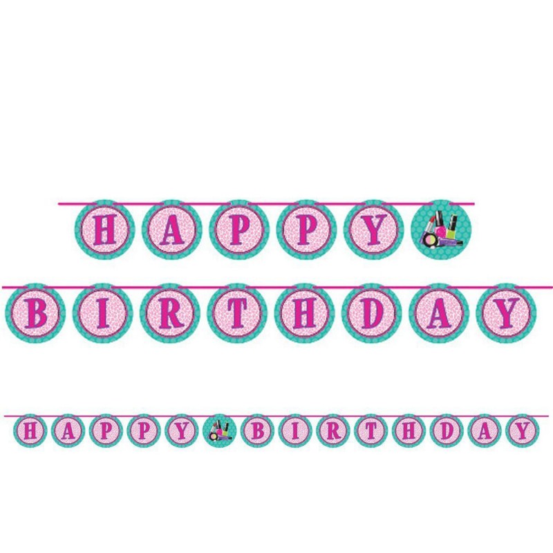 Spa Party Happy Birthday Banner