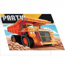 Big Dig Construction Party Invitations (Pack of 8)