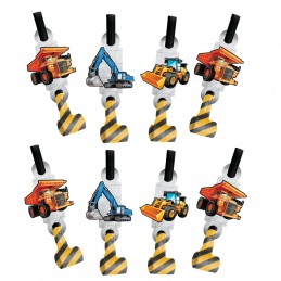 Big Dig Construction Party Blowers (Pack of 8)